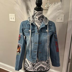 Bon Jovi Denim Jacket With Removable Hoodie Brand New